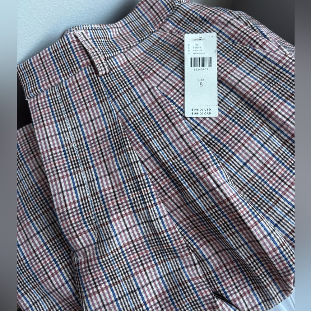 Anthropologie Maeve Wide Leg Plaid Trouser Pant NWT size 8 - Picture 5 of 5